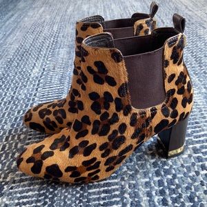 Tory Burch Leopard Booties Size 8.5